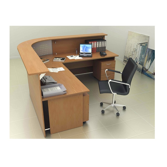 Bancone reception angolare Presto Artexport - Noce chiaro - 256x176 cm-102629 - Loveoffice
