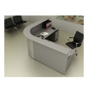 Bancone reception angolare Presto Artexport - Grigio - 176x176 cm-0