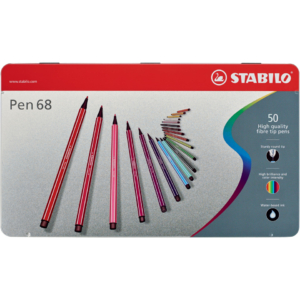 Pennarellini colorati Stabilo Pen 68 in Scatola metallo 2 ripiani - Assortito - 1 mm - da 7 anni (conf.50)