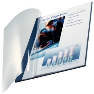 Cartelline trasparenti per rilegatura A4 con fronte Trasparente Esselte in PPL - 10-35 fogli - Blu marina - 73980035 (conf.10)