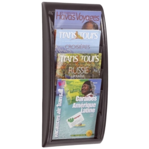 Espositore da muro componibile Paperflow - Modulo a 4 tasche - A4 - 29x9,5x65 cm - Nero - 4061.01
