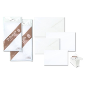 Biglietti E Buste Bianche Ellebi Sadoch - Dalmazia - 9x14 cm - Bianco (10 biglietti e 10 buste)