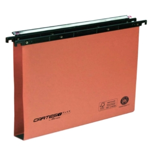 Cartelle sospese per cassetto Linea Cartesio Plus Bertesi 240 g/m² - Interasse 39 cm - Fondo a U3 cm - Arancio (conf.25)