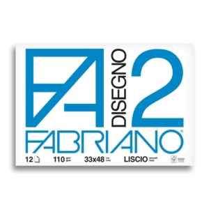 Album da disegno Fabriano F2 - Liscio - 33x48 cm - collato - 110g/m² - 12 fogli