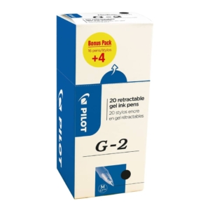 Penne Gel a scatto Pilot G-2 - 0,7 mm - Nero (conf.20)
