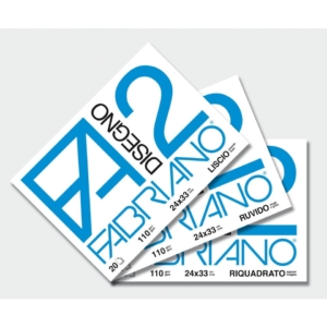 Album da disegno Fabriano F2 - Liscio - 24x33 cm - punti metallici - 110g/m² - 20 fogli