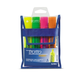 Evidenziatori Tratto Video - Giallo, Rosa, Verde, Arancione - 1- 5 mm (conf.4)