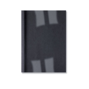 Cartelline termiche GBC - LeatherGrain goffrata - dorso 3 mm - 30 fogli - 150µm - Trasparente/nero - pvc e cartoncino (conf.100)