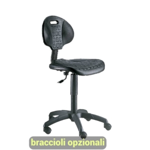 Sgabello Tecnico in poliuretano Unisit - Nero - Tulip / EOE3