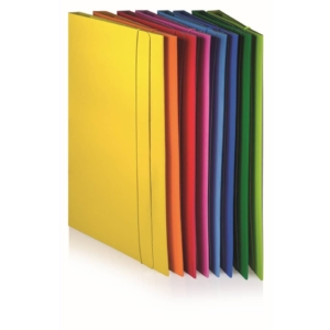 Cartellina con elastico tondo plastificata Brefiocart in presspan 25x35 cm - Azzurro - 0208805.AZ
