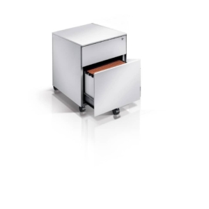 Cassettiera Metallo su ruote Tecnical 2 - 2 cassetti (1 classificatore) - Bianco - 41x58x55,3 cm