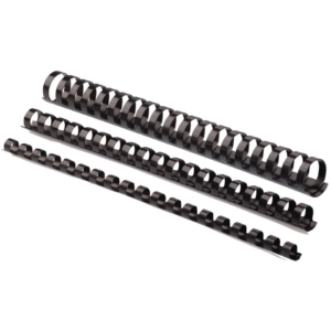 Dorsi plastici a 21 anelli Fellowes - 10 mm - 55 fogli - Nero - 5346108 (conf.100)