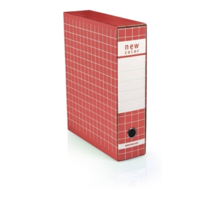 Raccoglitore ufficio New Color Brefiocart - Registratore Protocollo - Dorso 8 cm - 35x28,5 cm - Rosso