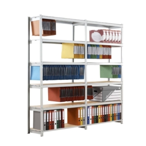 Scaffalatura metallica ad incastro RANG'ECO Paperflow Grigio - 5 ripiani - 100x37x195 cm