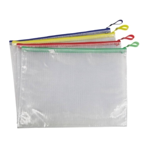 Busta con zip in PVC Beautone trasparente colorata 32,5x24 cm assortiti - D066099