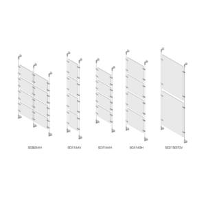 Porta avvisi a cavetto per parete 4 pannelli Tecnostyl - A4 - Trasparente - SC41A4V