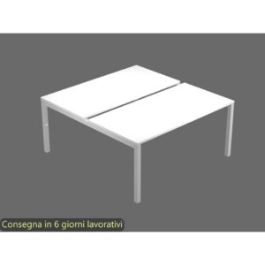 Postazione Open Space Artexport Bridge Bench 160x2 Bianco BENCH160X2-3