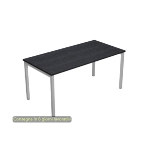 Scrivania da ufficio Nera venata Frassino Artexport Presto Venere Plus fianchi metallo 140x80x72,5 cm