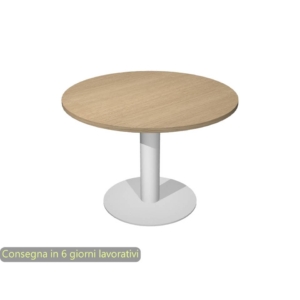 Tavolo riunione con gamba metallo Artexport Flex Ø80xh.73 cm Rovere/Grigio