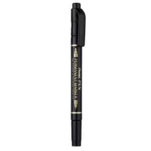 Pennarello indelebile doppia punta conica Pentel Twin Tip tratti F-M - Nero