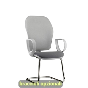 Sedia a slitta cromo HUBBLE GRAFIX UNISIT - ignifugo - Antracite