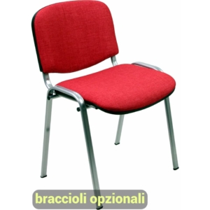 Sedie attesa ufficio Agata DADO UNISIT - polipropilene - Grigia - Rosso - D5G/2/ER (conf.2)