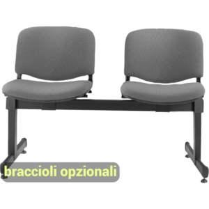 Panca 2 posti - Agata DADO UNISIT - polipropilene - Grigio scuro - L100xP58xH82 cm