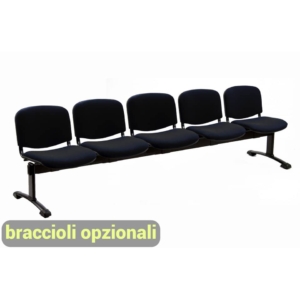 Panca 5 posti - Agata DADO UNISIT - polipropilene - Nero - L250xP58xH82 cm