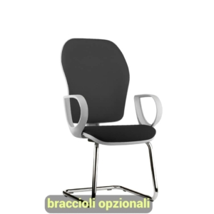 Sedia a slitta cromo HUBBLE GRAFIX UNISIT - similpelle - Nero