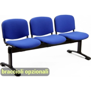 Panca 3 posti - Agata DADO UNISIT - ignifugo - Blu - L150xP58xH82 cm