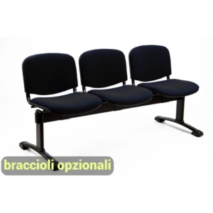 Panca 3 posti - Agata DADO UNISIT - polipropilene - Nero - L150xP58xH82 cm