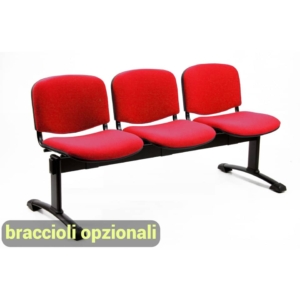 Panca 3 posti - Agata DADO UNISIT - polipropilene - Rosso - L150xP58xH82 cm