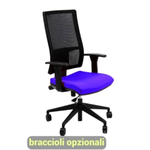 Sedia da ufficio con ruote NEREIDE UNISIT - fili di luce - Blu - NDA/F11