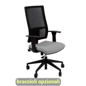 Sedia da ufficio con ruote NEREIDE UNISIT - polipropilene - Grigio scuro - NDA/ET