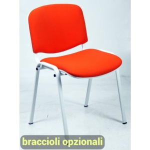 Sedie attesa ufficio Agata DADO UNISIT - polipropilene - Bianco - Rosso - D5B/2/ER (conf.2)