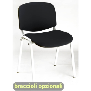 Sedie attesa ufficio Agata DADO UNISIT - ignifugo - Bianco - Nero - D5B/2/IN (conf.2)