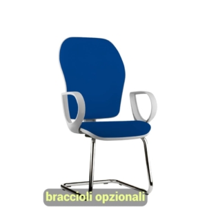 Sedia a slitta cromo HUBBLE GRAFIX UNISIT - fili di luce - Blu