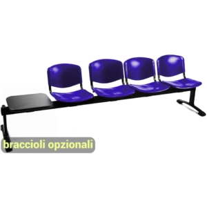 Panca in plastica 4 posti con tavolo Agata DADO UNISIT - Blu - L250xP47xH79 cm