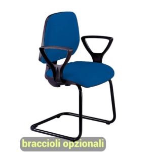 Sedia a slitta Blu per visitatore Unisit Cigno - polipropilene - braccioli opzionali