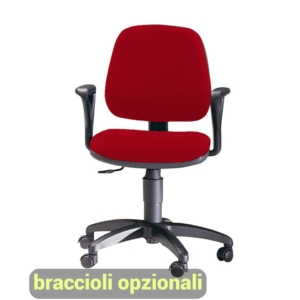 Sedia operativa Young UNISIT - ignifugo - Rosso - braccioli opzionali