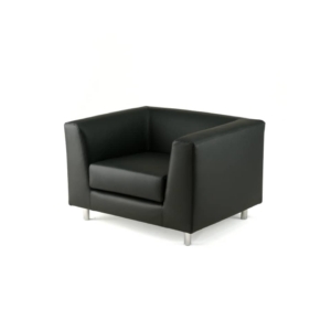 Divano 1 posto - divanetto attesa in pelle - QUAD UNISIT - Nero - QD1/PN