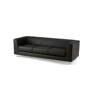 Divano 3 posti - divanetto attesa in similpelle - QUAD UNISIT - Nero - QD3/KN