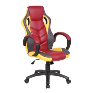 Poltrona gaming per adulti Serena Group Las Vegas L61 x P66 x H106/116 cm - granata-Giallo