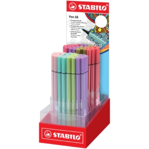 Pennarelli Stabilo Pen 68 tratto 1 mm - Colori Assortiti - 68/80-01 (Espositore 80 pezzi)