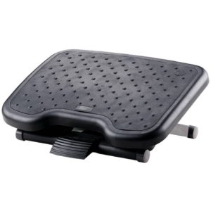 Poggiapiedi Q-Connect con tappetino in gomma regolabile in altezza 46x34x11 cm antracite - KF17983