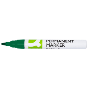 Pennarello indelebile Q-Connect con fusto in alluminio e punta conica 4 mm verde KF11711