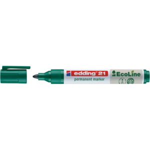 Pennarello indelebile Edding 21 EcoLine punta tonda - tratto 1,5-3 mm verde - 4-21004