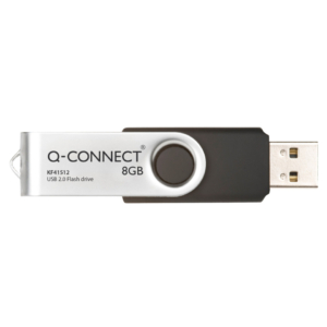 Chiavetta USB Flash Drive Q-Connect 2.0 8 GB High Speed Argento/Nero - KF41512