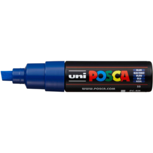 Pennarello Uniposca Blu a tempera Uni-Ball Uni-Ball punta a scalpello 8 mm