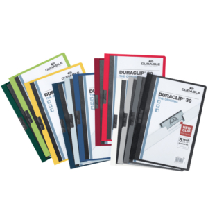 Cartelline con clip Durable DURACLIP® A4 Colori Assortiti - dorso 3 mm - capacità 30 fogli - 2200-00 (conf.25)
